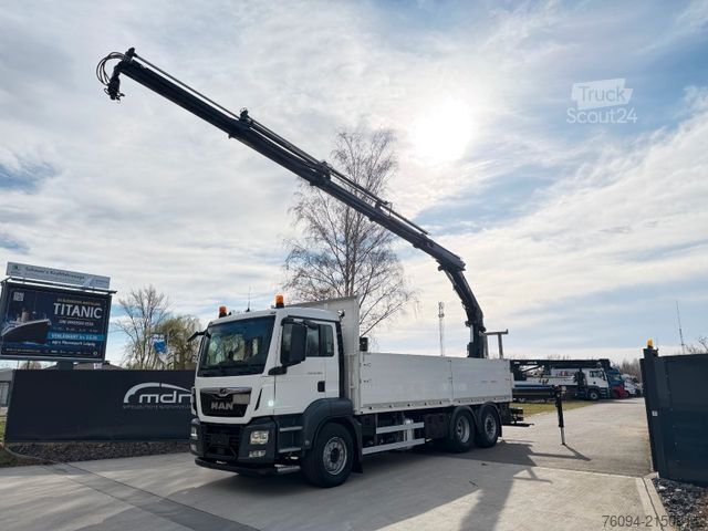 Kravas automašīnai uzstādīts celtnis MAN TGS 26.400 6x2 Pritsche KRAN 15m FUNK AHK
