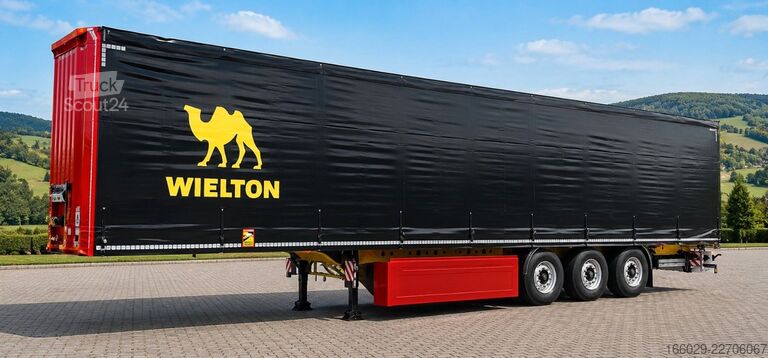 Open oplegger met zeil WIELTON / WIESE Plattformauflieger mit Libner Openbox C+