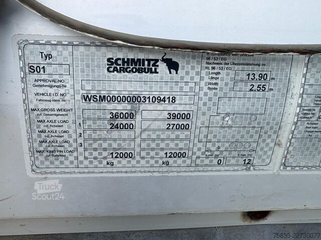 Curtain sided Schmitz SCS 24/L-13.62 E B Tautliner / Schmitz Axles / ...