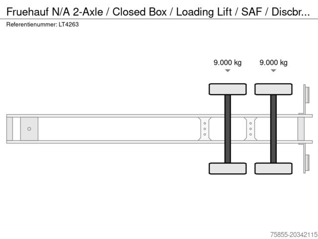 Gesloten bak Fruehauf N/A 2-Axle / Closed Box / Loading Lift / SAF / ...