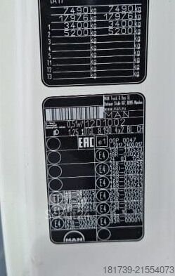 Insieme MAN TGL 8.190 4x2 / sleeper cab / 70 tho. km