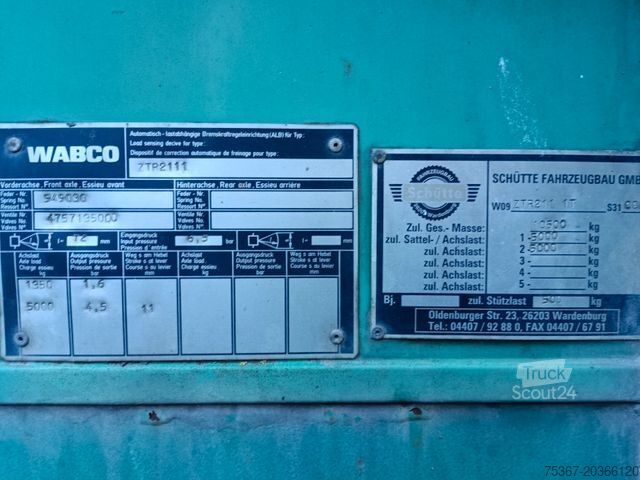 Odprta prikolica s ponjavo Schütte Anhänger mit Plane