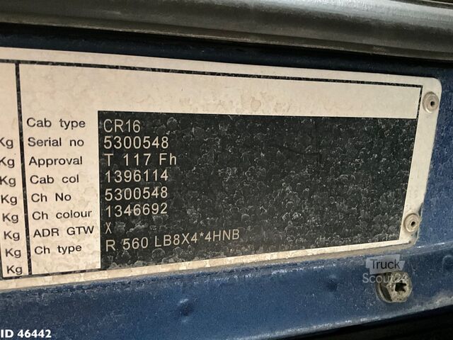 Camion-benne avec grue Scania R 560 V8 8x4 Retarder Hiab 24 Tonmeter laadkraan