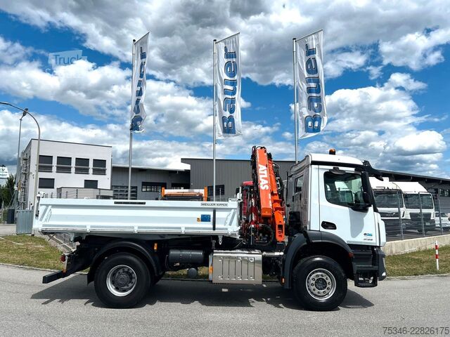 Trostrani kiperski kamion MERCEDES-BENZ Arocs 2135 Kipper/Kran Atlas AK 135/Funk/107 tkm