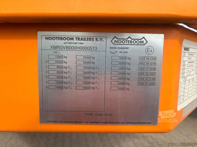 Darba platformas puspiekabe NOOTEBOOM OVB-75-5Achser 4Lenk*1Lift*Ballast*Counterweight