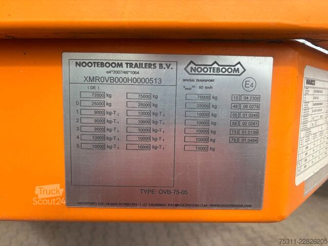 Ημιρυμουλκούμενο χαμηλής φόρτωσης NOOTEBOOM OVB-75-5Achser 4Lenk*1Lift*Ballast*Counterweight