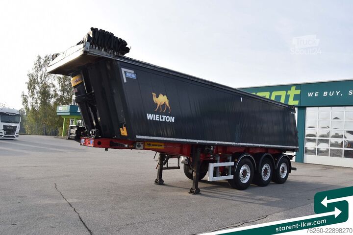 Semi-reboque basculante WIELTON 3-Achs Kipper 33m³ elektrisches Verdeck Alufelge