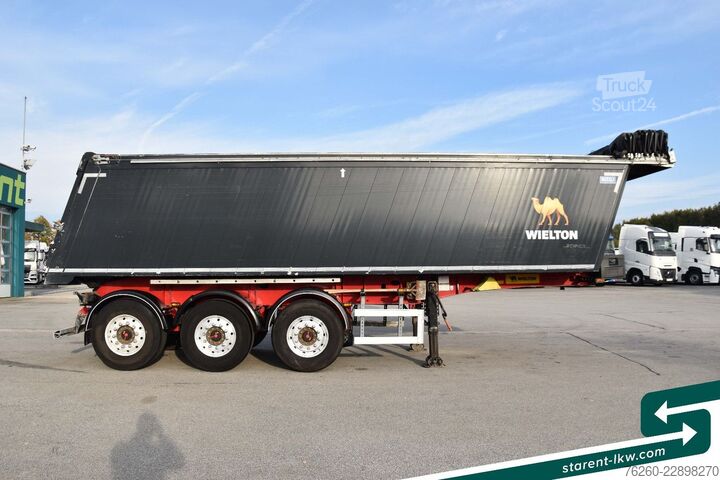 Semi-reboque basculante WIELTON 3-Achs Kipper 33m³ elektrisches Verdeck Alufelge