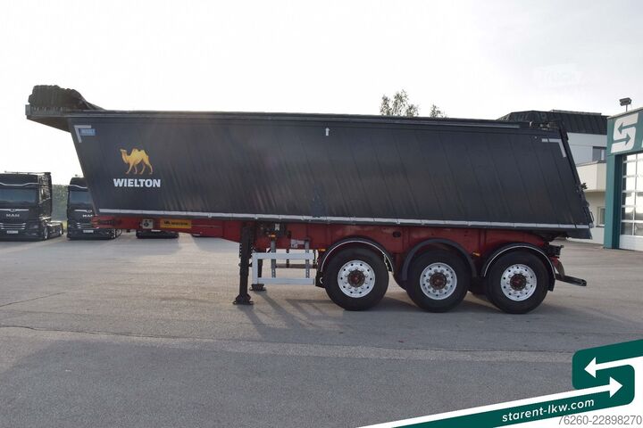 Semi-reboque basculante WIELTON 3-Achs Kipper 33m³ elektrisches Verdeck Alufelge