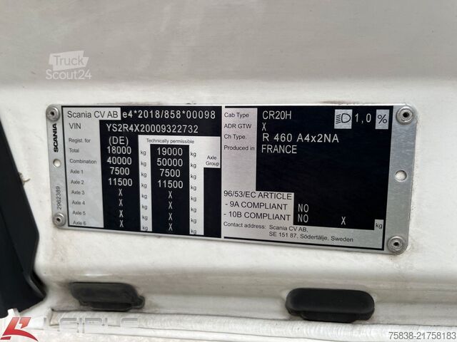 Стандартен влекач SCANIA R 460 A4x2NA*2 Tanks 1095L*Alcoa Alu*Retarder*
