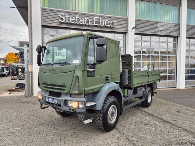 Flatbed truck IVECO Eurocargo ML100E22WM-BW 4x4 Pritsche L-Haus Bett