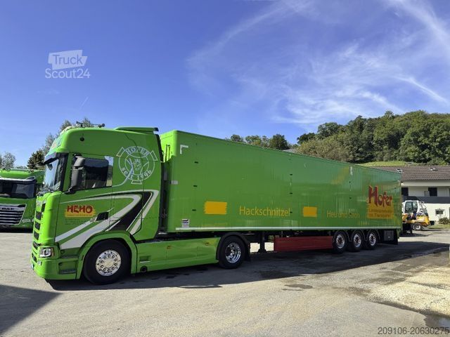 Puspiekabe ar staigājošo grīdu KNAPEN K 200 Lift achse Rollplane Alu Felgen Alcoa