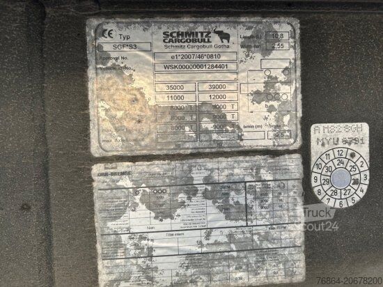 Savivartis puspriekabė SCHMITZ SGF S3 ALU KIPPMULDE 34M³, LIFTACHSE, SCHMITZ-ACHSEN, ROLLPLANE, PODEST