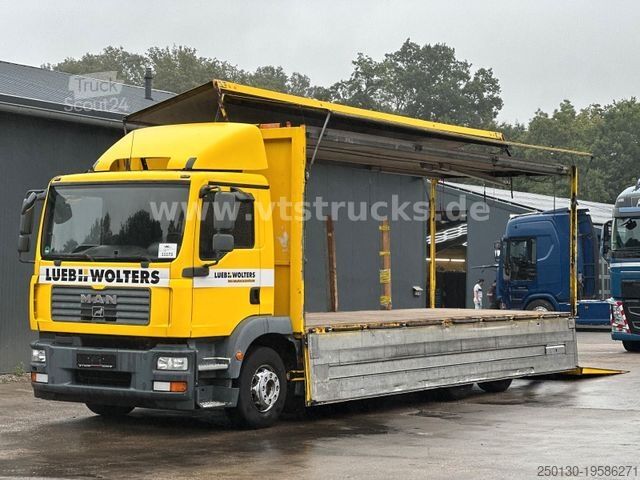 Vrachtwagen met bakwagen MAN TGM 22.280 6x2 Kofferaufbau, Ladebordwand