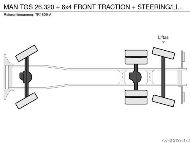 Kampókaros rendszer MAN TGS 26.320 + 6x4 FRONT TRACTION + STEERING/LIFT...