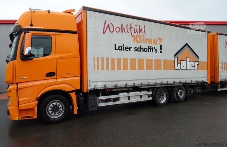 Tenteli düz yataklı kamyon Mercedes-Benz Actros 2545
