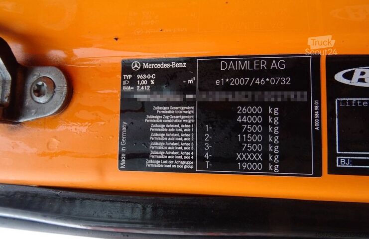 Tenteli düz yataklı kamyon Mercedes-Benz Actros 2545