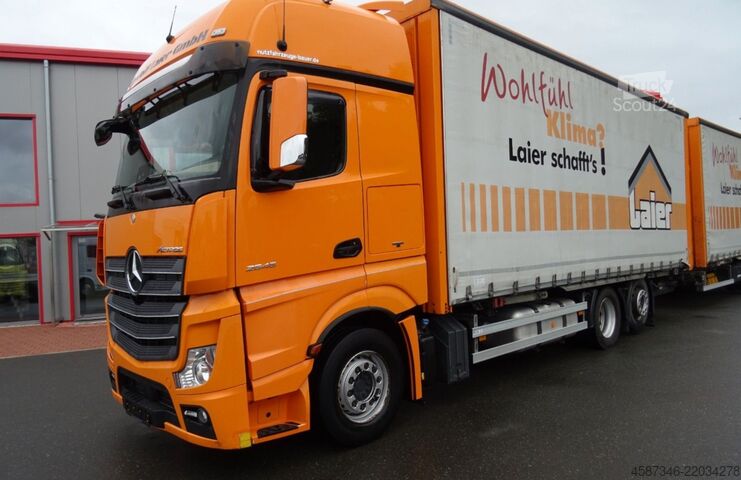 Tenteli düz yataklı kamyon Mercedes-Benz Actros 2545