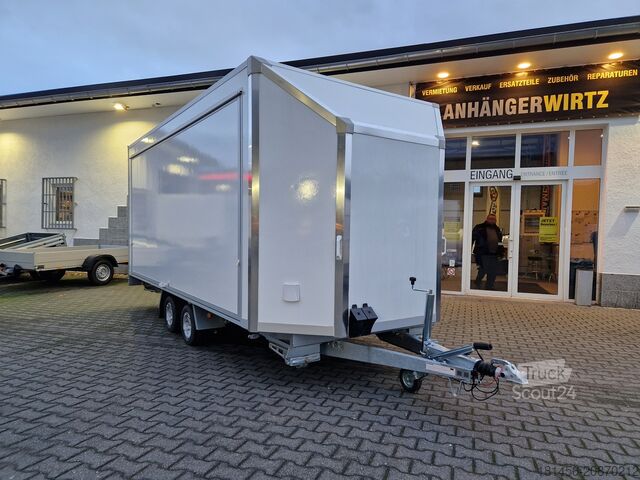 Remorcă de vânzare Blyss Messe Eventtrailer aerodynamische front 2 Klappen Bodentief