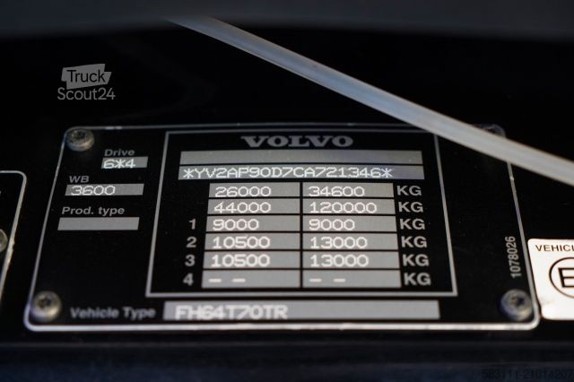 Tracteur routier standard VOLVO FH16 / 700 / 6x4 / HYDRAULIKA / RETARDER / 3 OSI
