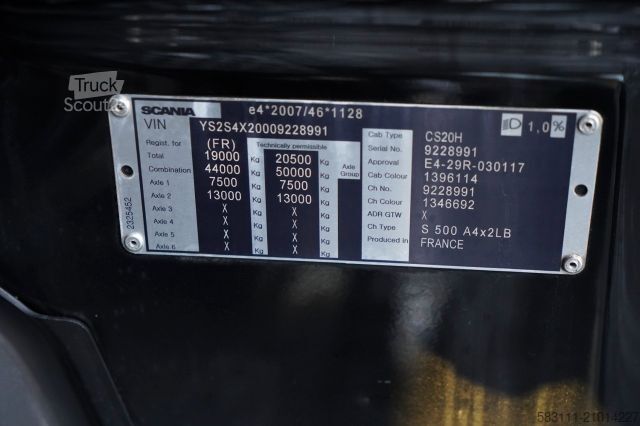 Standaard trekker SCANIA S 500 / RETARDER / I-PARK COOL / FULL AIRMATIC /