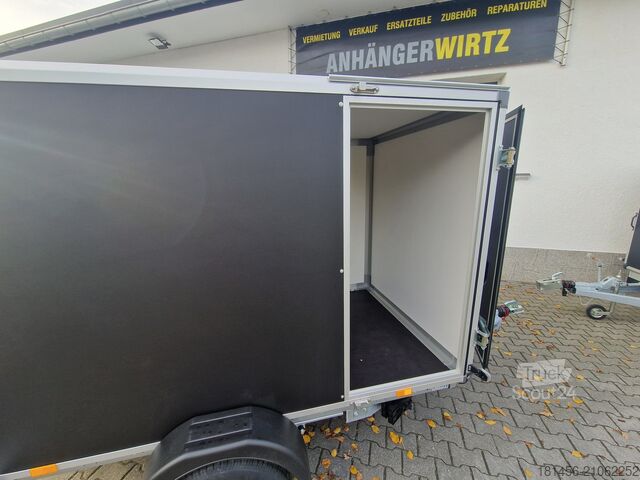 Remorque à caisse Variant schwarzer Kofferanhänger Rampe Seitentür