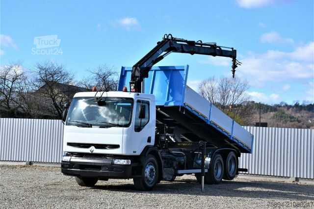 Ανατρεπόμενο φορτηγό RENAULT Premium 320 *KIPPER 6,30m+HIAB 122B-2 DUO