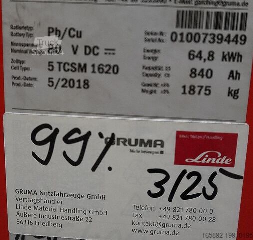 Truckbatteri GRUMA 80 Volt 5 TCSM 840 Ah