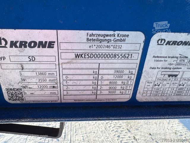 Open semitrailer with tarp Krone Curtainsider Mega