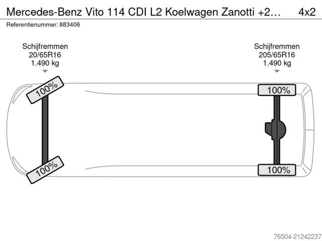 рефрижераторний фургон Mercedes-Benz Vito 114 CDI L2 Koelwagen Zanotti +20C/-15C st ...