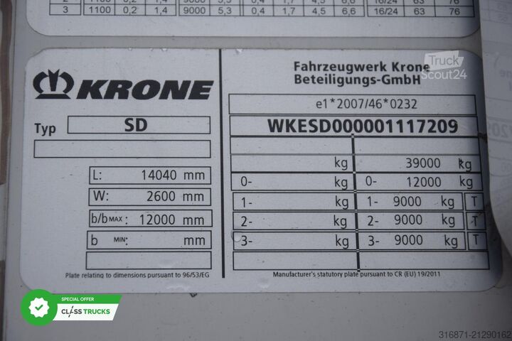 Kylmäkuljetuspuoliperävaunu KRONE SDR Cool Liner FP 60 ThermoKing SLXi 300