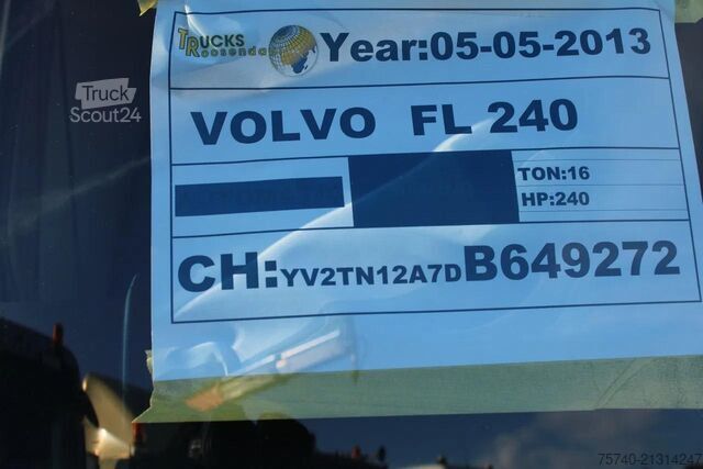 Pārvadājumi saldētavā/saldētavā Volvo FL 16.240 + EURO 5 + 16T