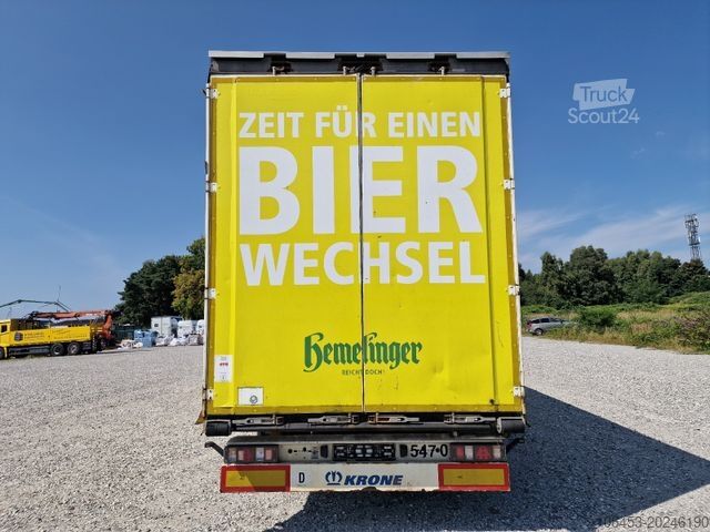 Drankaanhangwagens KRONE Getränke/VDI 2700/Gardine li+re/Edscha/Siebdruck