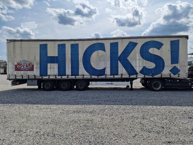 Içecek yarı römorku KRONE Getränkeauflieger/Edscha Hubdach links /Gardine