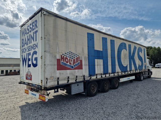 Içecek yarı römorku KRONE Getränkeauflieger/Edscha Hubdach links /Gardine