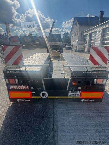 Remorque surbaissée SCHEUERLE EuroCompact U9 Flachbett ausziehbar Pendelachsen