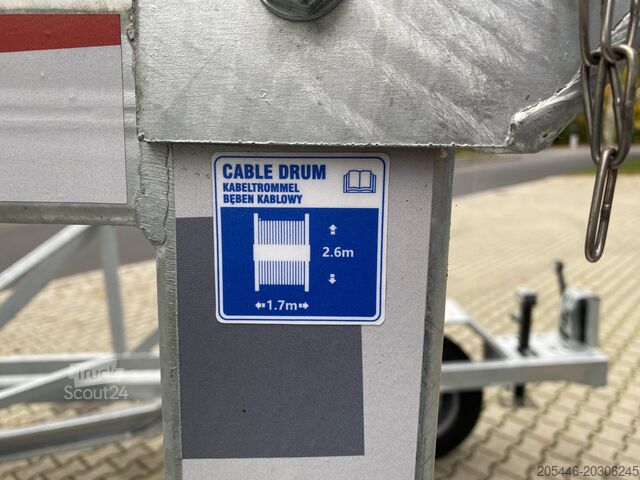 Kabeltrommelanhänger mit 2323KG Nutzlast TA-NO T4A Kabeltrommel-Anhänger 3000KG