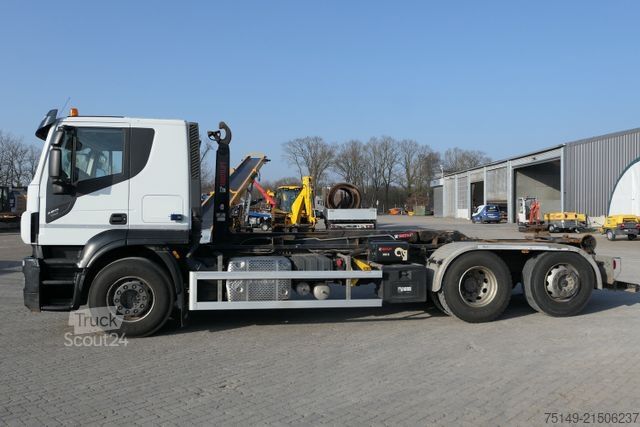 Roll-off tipper truck IVECO 460 X-WAY Stralis 6x2, Hiab XR21S59, Lenk-Lift