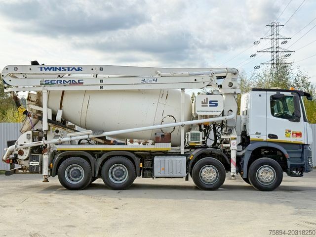 Φορτηγό αντλίας σκυροδέματος MERCEDES-BENZ AROCS 3743 * Betonpumpe + FUNK * 8x4 * TOP