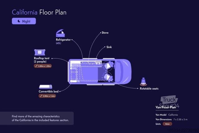 Wohnmobil Volkswagen California Ocean 2022 Automatique | Toit relevable