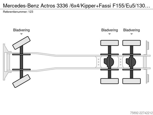 Tipper med kran Mercedes-Benz Actros 3336 /6x4/Kipper+Fassi F155/Eu5/130tkm