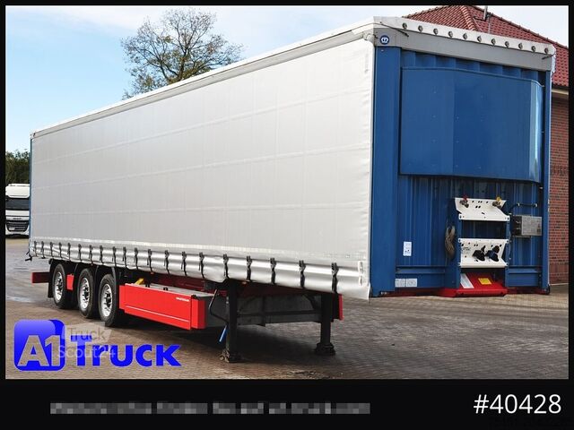 Auflieger mit Pritsche & Plane KRONE SD 27, Papier, Staplerhalterung, Bordwand, Lenkachse