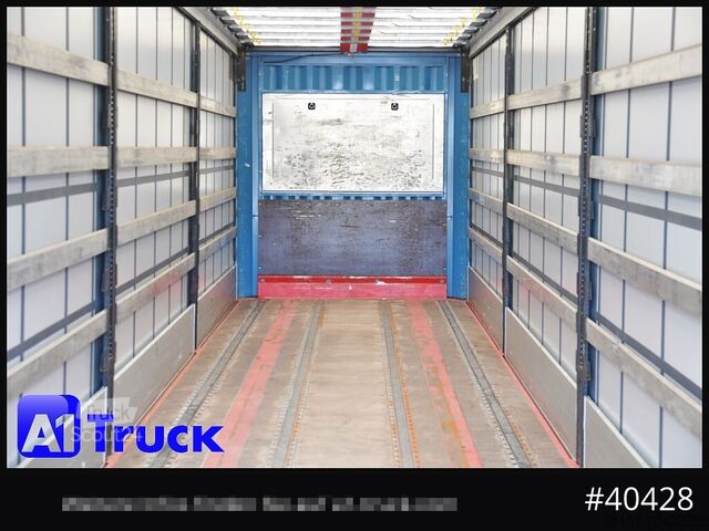 Auflieger mit Pritsche & Plane KRONE SD 27, Papier, Staplerhalterung, Bordwand, Lenkachse