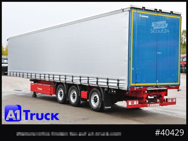 Auflieger mit Pritsche & Plane KRONE SD 27, Papier, Staplerhalterung, Bordwand, Lenkachse