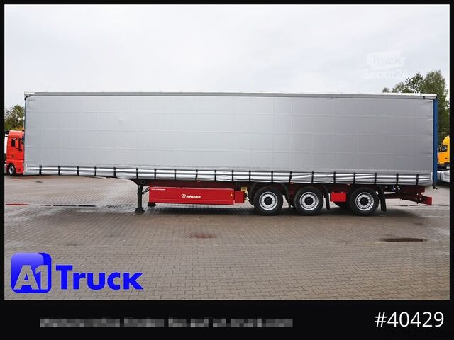 Auflieger mit Pritsche & Plane KRONE SD 27, Papier, Staplerhalterung, Bordwand, Lenkachse