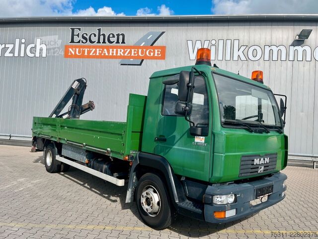 Avolava kuorma-auto MAN 12.185 LC Tirre Euro 81*Pritsche*Kran*Manuell