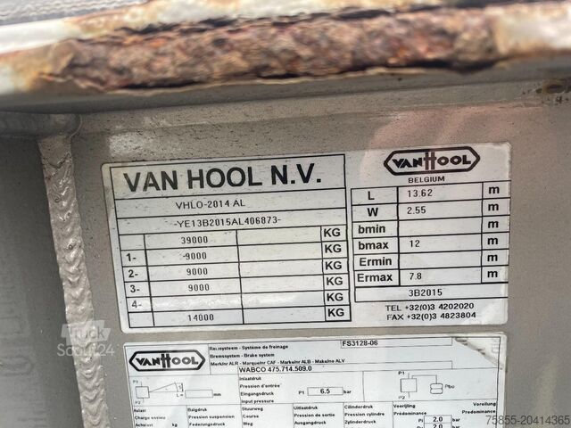 Μεταφορά εμπορευματοκιβωτίων Van Hool 3B2015 Chassis / 20-2x20-40 FT / SAF Axles / Di...