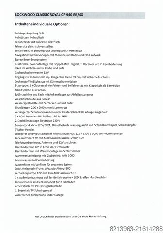 Integrated camper TSL Landsberg/ Rockwood Rockwood Classic Royal 940 EB/SO