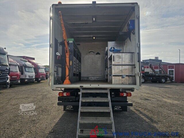 Κλειστό βαν Mercedes-Benz 818 Sortimo Werkstatt Koffer + Kran Seilwinde