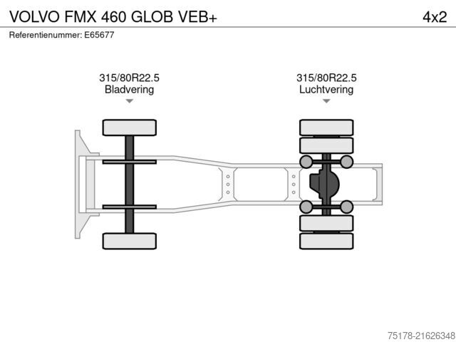 Standard tractor VOLVO FMX 460 GLOB VEB+